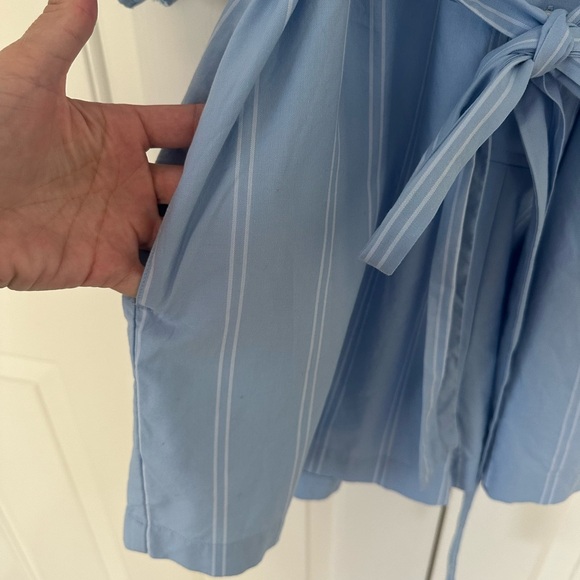 Outerunknown Small• Blue & White striped shirt romper with pockets. - Picture 4 of 6